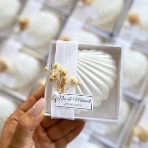 Velas de boda personalizadas con forma de concha marina, caja de ostras con perlas, regalos para despedidas de soltera, decoraciones para bodas en la playa