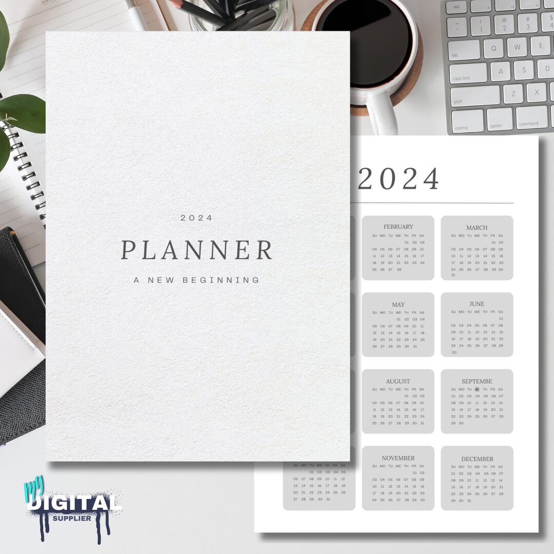 Instant Download - Classic Minimalist 2024 Annual Planner Diary ...