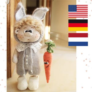 Crochet RABBIT pattern in PDF English - amigurumi rabbit doll - crochet toy - amigurumi toy pattern – English