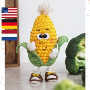 Häkelanleitung für Maisspielzeug – Amigurumi Gemüse (PDF Häkelanleitung, deutsch/englisch/holländisch)
