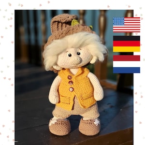Crochet gnome pattern - amigurumi gnome - amigurumi toy - crochet toy pattern in PDF- English - Dutch