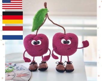 Crochet cherries Pattern PDF – Amigurumi cherry  – Crochet cherry
