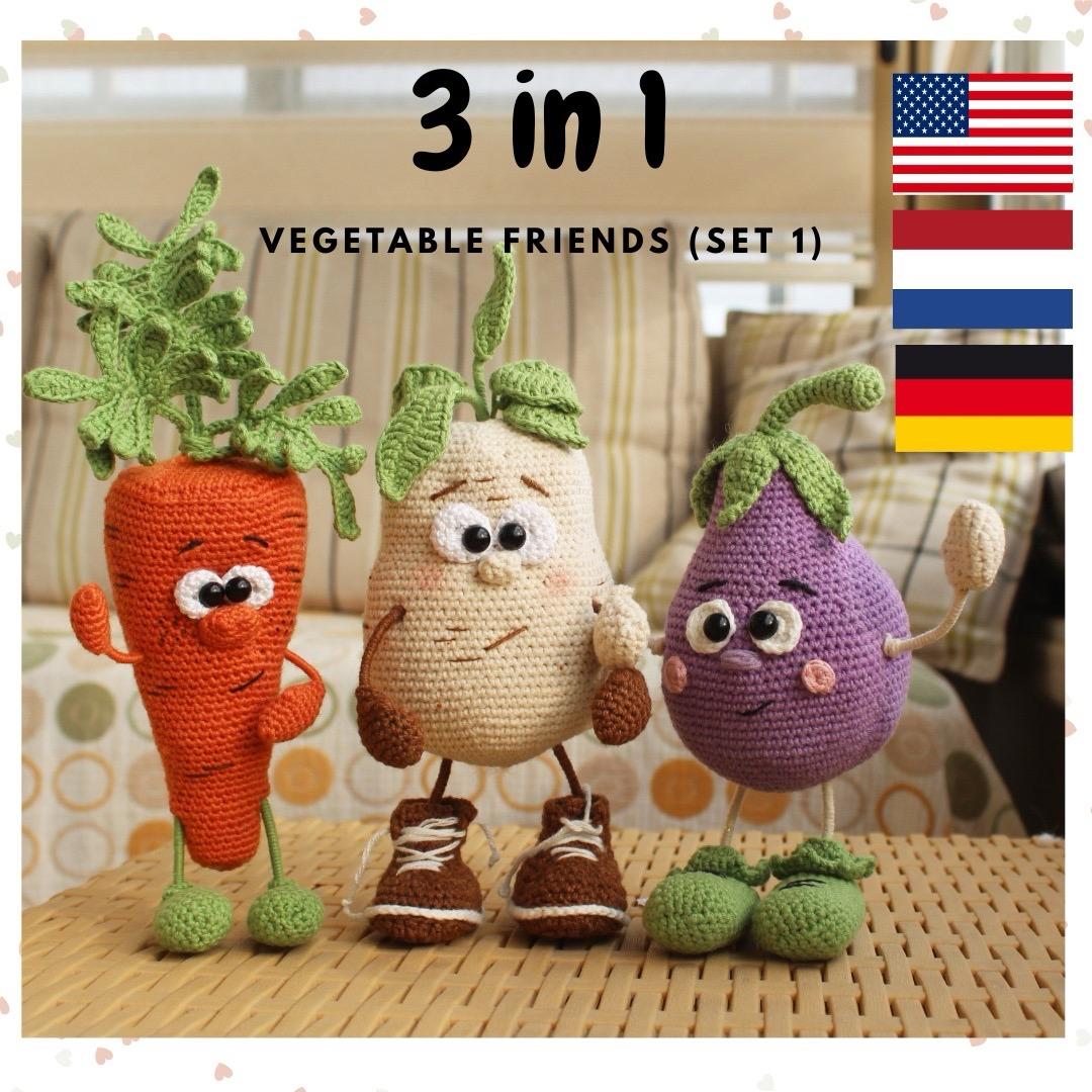 32 Potato Crochet Patterns: Spud Amigurumi, Desk Buddies, Play Food, and Clever Gag Gifts 23 Crochet Vegetable Toy Pattern: Carrot