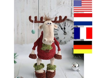 Crochet Rudolph Elk Pattern: Flexible Wireframe Toy (PDF Pattern)