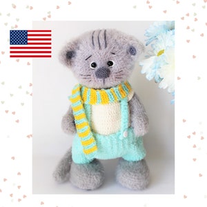 Crochet Tommy cat pattern - crochet cat pattern - amigurumi cat - crochet toy pattern in PDF- English