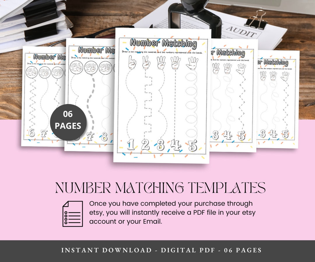 Printable Number Matching Template Counting Activity - Etsy