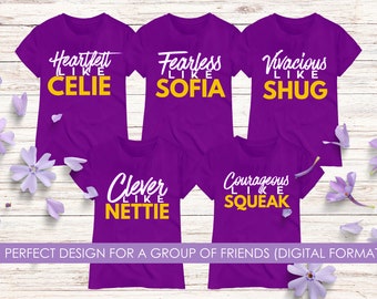 The Color Purple PNG ONLY digital files friend group design celie, sofia, shug, nettie, squeak