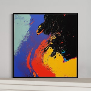 Vivid Abstract Color Burst Painting – Modern Expressionist Canvas Art for Dynamic Home Décor, Bold Wall Accent, and Vibrant Interior Design