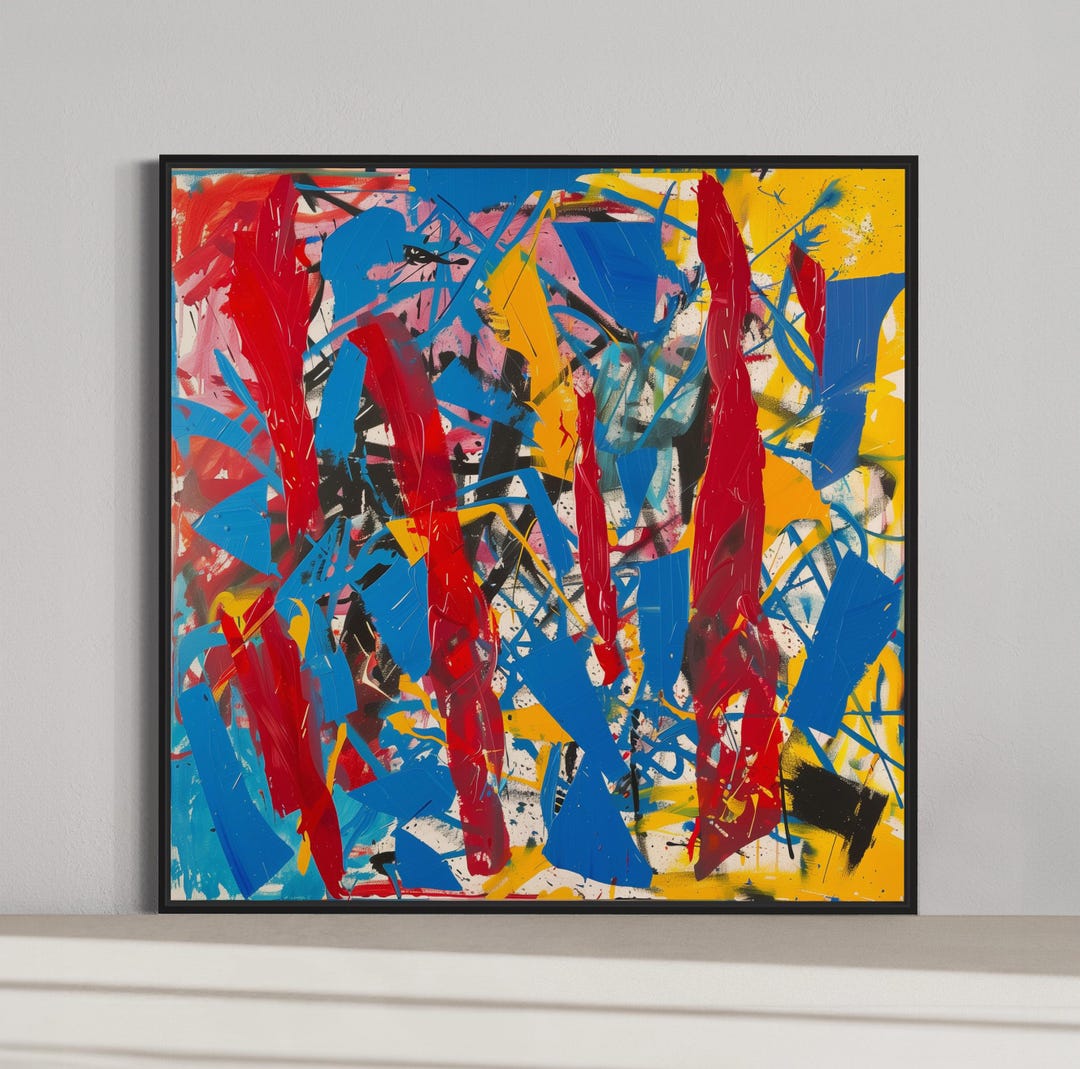 Abstract Expressionist Art Print – Bold Colors, Dynamic Wall Decor ...