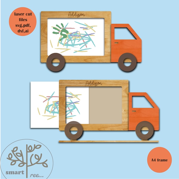 Celebrate Family Creativity: Laser Cut A4 Frame for Children's Drawings - Ideal for Mother's Day or Father's Day Gifts!