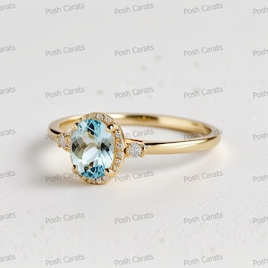 Aquamarine Dainty Ring, Gold Minimalist Ring, March Birthstone Ring, Sterling Silver Ring, Thin Ring, Delicate Ring, Gift for Her, Gemstone