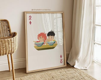 Ponyo Ramen Print | Ghibli Inspired Anime Wall Art