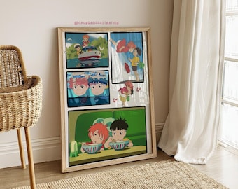Ponyo Barnrumskonsttryck | Studio Ghibli Fan Art