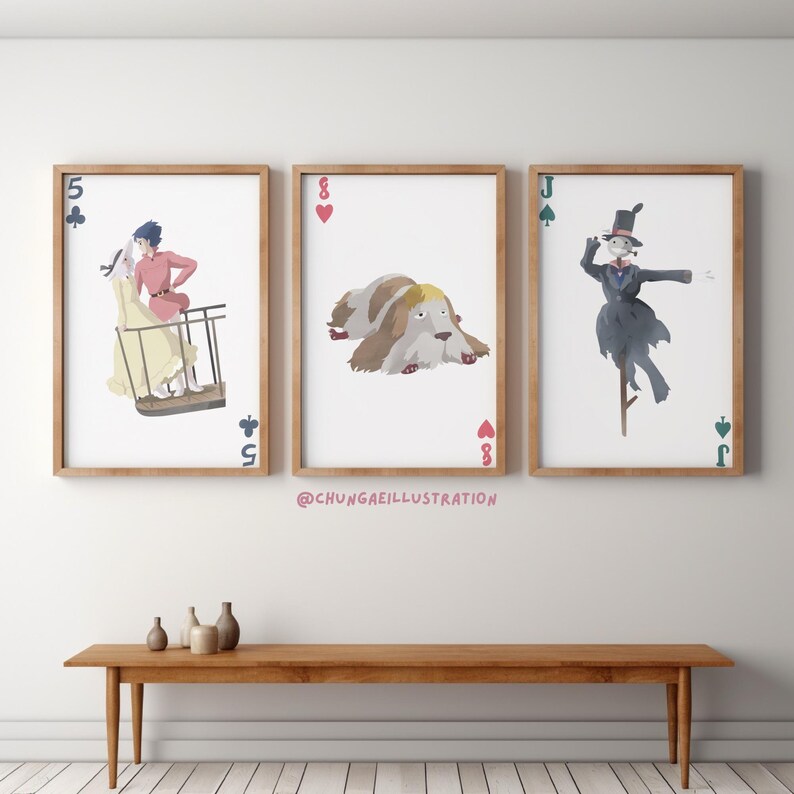 Howl's Moving Castle Print Set | Studio Ghibli Anime Wall Art image 4