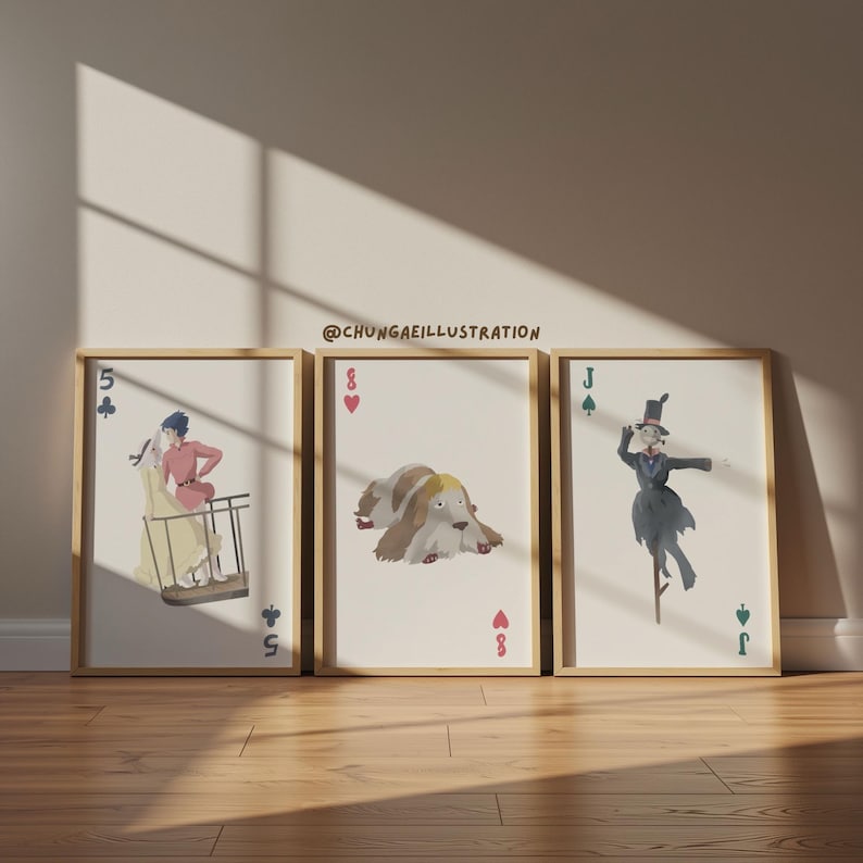 Howl's Moving Castle Print Set | Studio Ghibli Anime Wall Art image 2