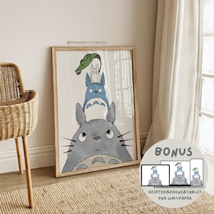 Totoro Studio Ghibli Print | Japanese Anime Wall Art