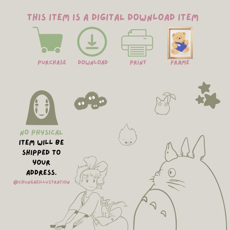 Totoro Studio Ghibli Print | Japanese Anime Wall Art image 6