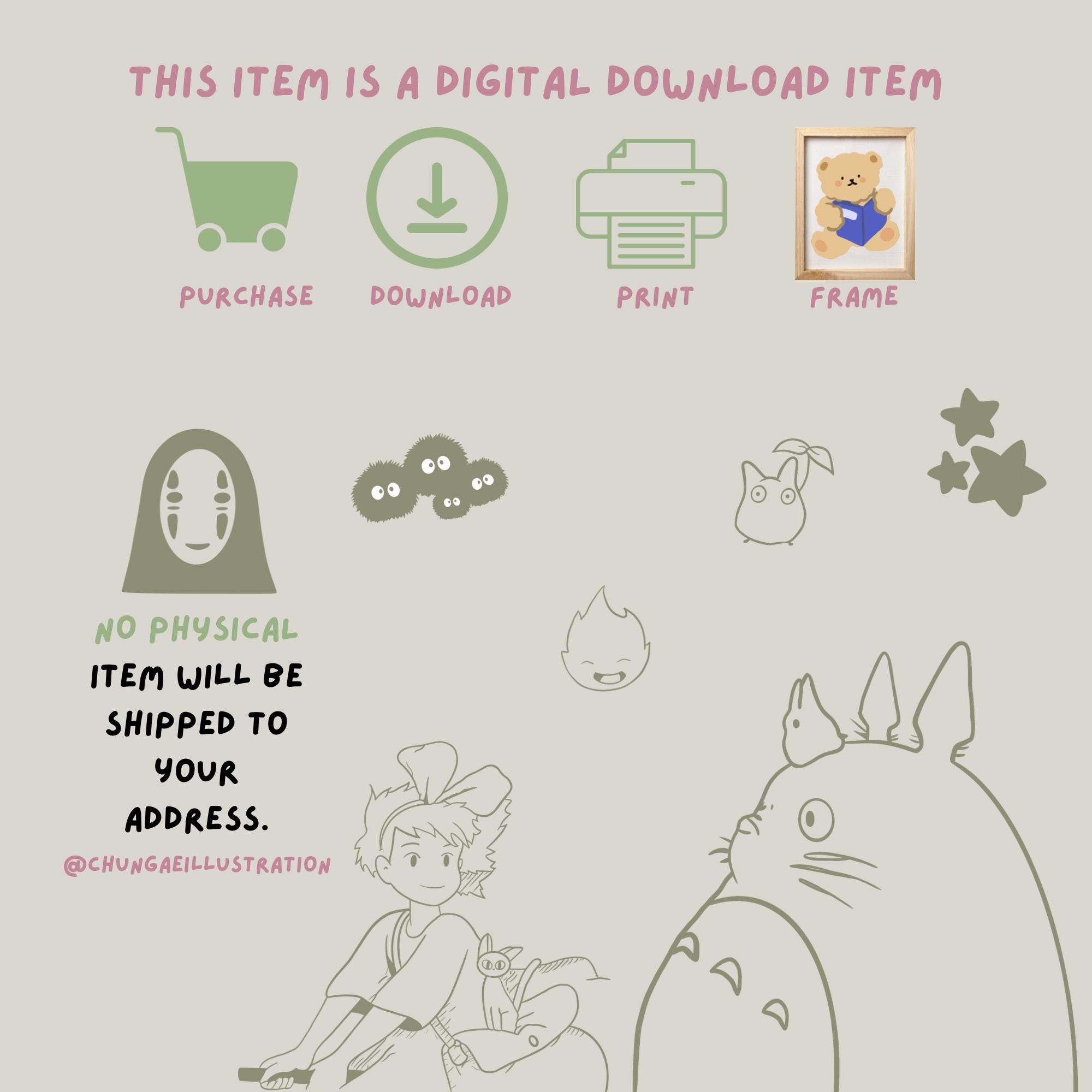 となりのトトロ スタジオジブリ プリント | 日本のアニメ ウォール