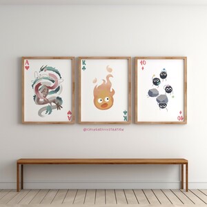 Studio Ghibli Art Print Set | Howl's Moving Castle, Totoro, Spirited Away image 3