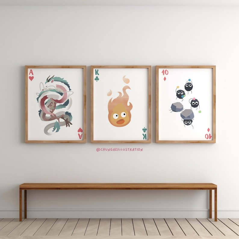 Studio Ghibli Art Print Set | Howl's Moving Castle, Totoro, Spirited Away image 3