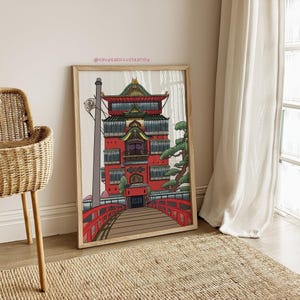 Spirited Away Bathhouse Print | Studio Ghibli Anime Fan Art