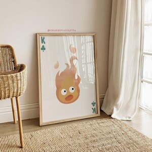 Calcifer Fire Spirit Print | Howl&#39;s Moving Castle | Studio Ghibli Fan Art