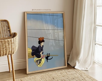 Kiki's Delivery Service Poster | Studio Ghibli Anime Art