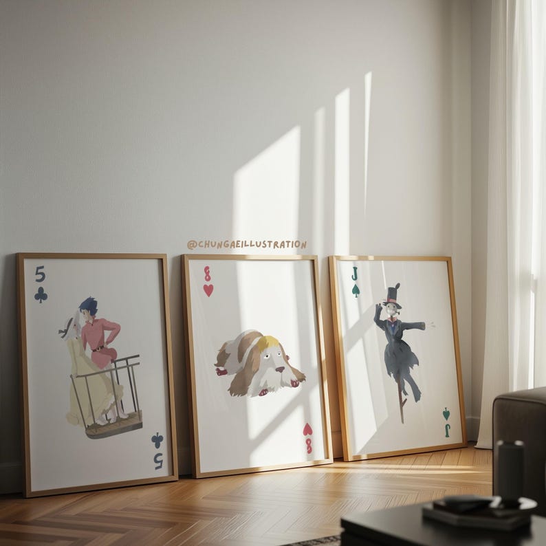 Howl's Moving Castle Print Set | Studio Ghibli Anime Wall Art image 1