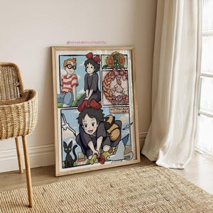 Kiki&#39;s levering fanart afdrukbaar, Studio Ghibli-muurdecoratie, Kiki-poster, Ghibli-cadeau, digitale download Art Print
