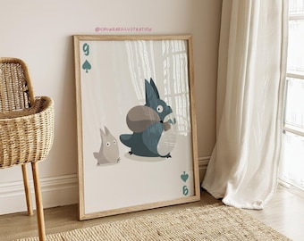 Stampa artistica di Totoro / Decorazione anime dello Studio Ghibli