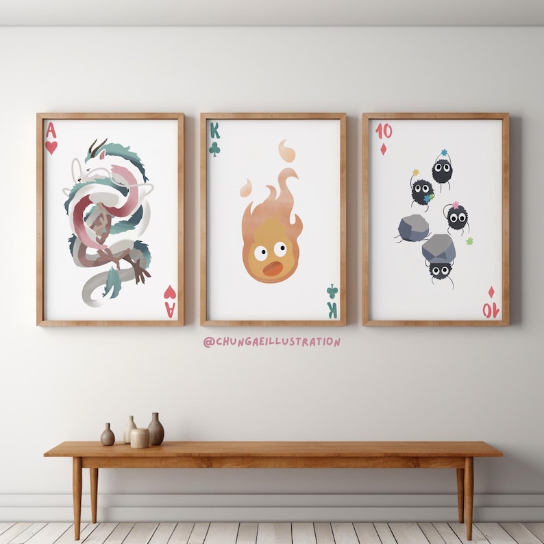 Studio Ghibli Art Print Set | Howl's Moving Castle, Totoro, Spirited Away image 4