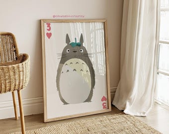 Stampa di Totoro / Decorazione per cameretta Studio Ghibli / Arte murale anime
