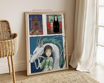 Spirited Away Print | Studio Ghibli Fan Art | Anime Room Decor