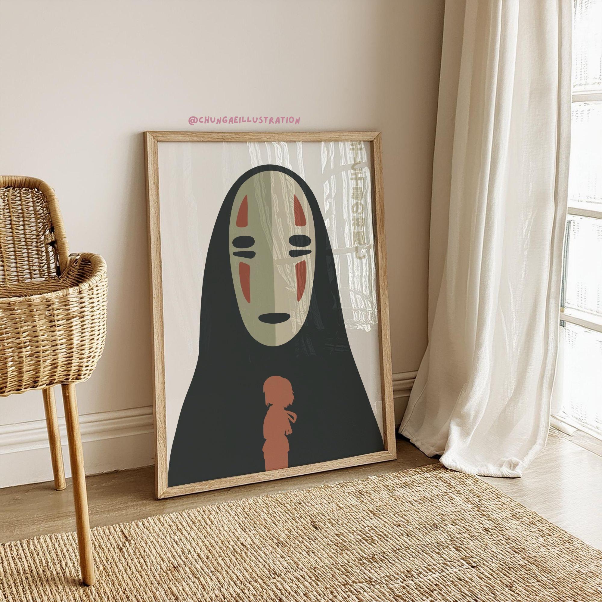 千と千尋の神隠し プリント | ジブリファンアート | 顔なしイラスト