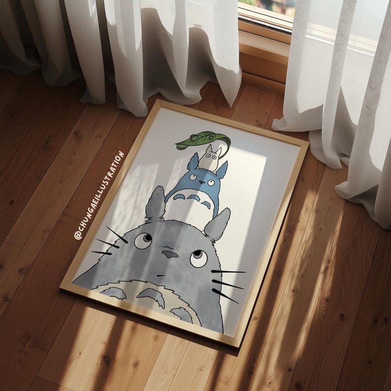Totoro Studio Ghibli Print | Japanese Anime Wall Art image 4