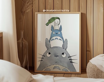 となりのトトロ スタジオジブリ プリント | 日本のアニメ ウォール
