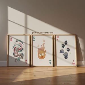 Studio Ghibli Art Print Set | Howl's Moving Castle, Totoro, Spirited Away image 2
