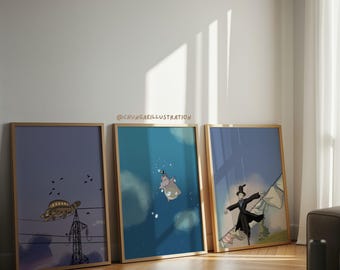 Studio Ghibli Movie Poster Set | Totoro, Howl's Moving Castle, Spirited Away
