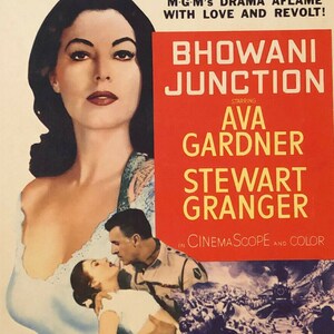 Carte de fenêtre BHOWANI JUNCTION 1955 Ava Gardner Stewart Granger Film d'aventure Film classique Inde