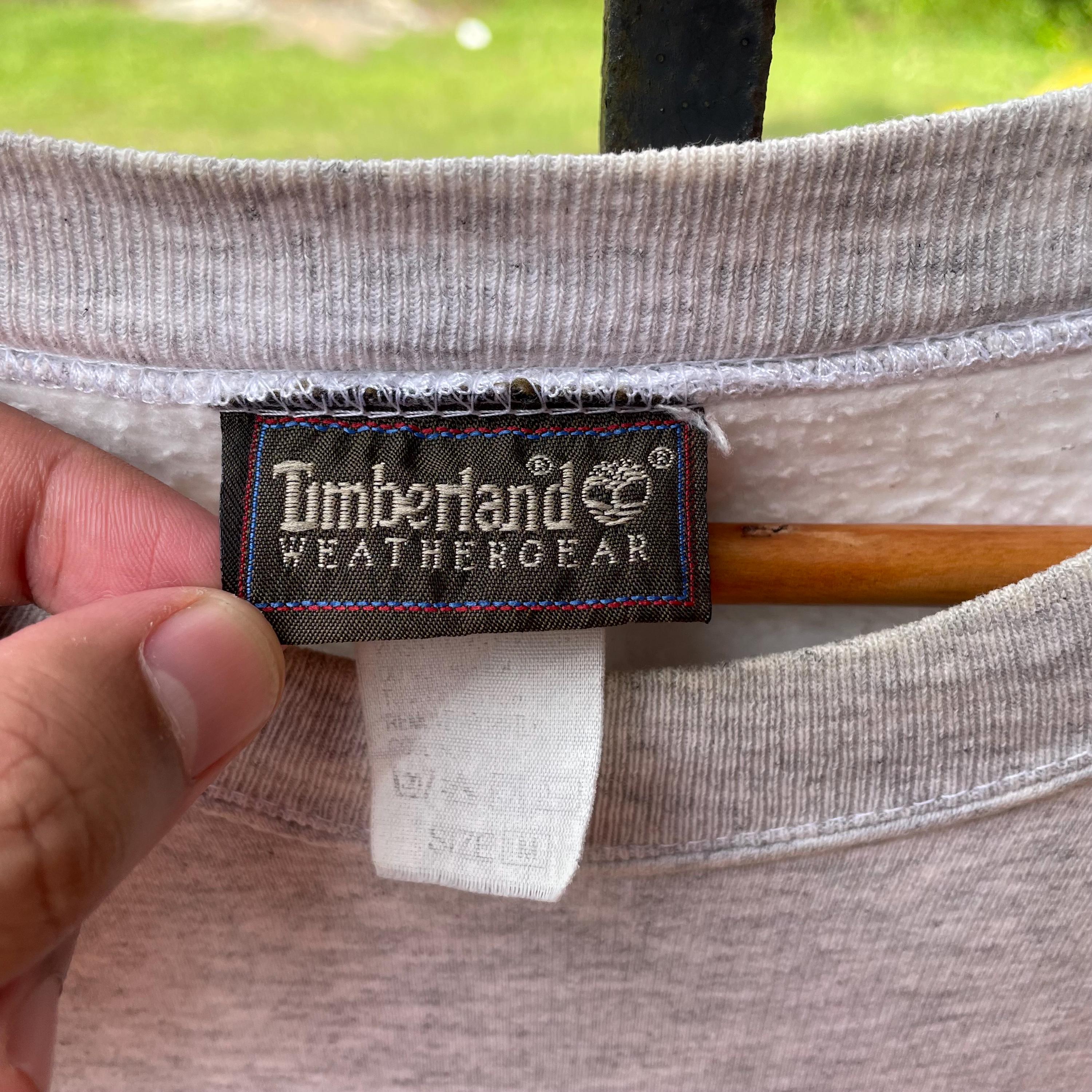 Vintage 90s Timberland Embroidered Big Logo Spellout Weathergear 