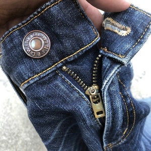 Vintage Edwin Stoned Washed Ripped Denim Jeans Blue Washed Regular Jeans Size 32 Inches image 8
