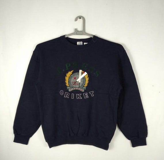J.Press, Vintage J.Press Embroidered Big Logo Spellout Crewneck Pullover Jumper Sweatshirts Blue Colour Small Size
