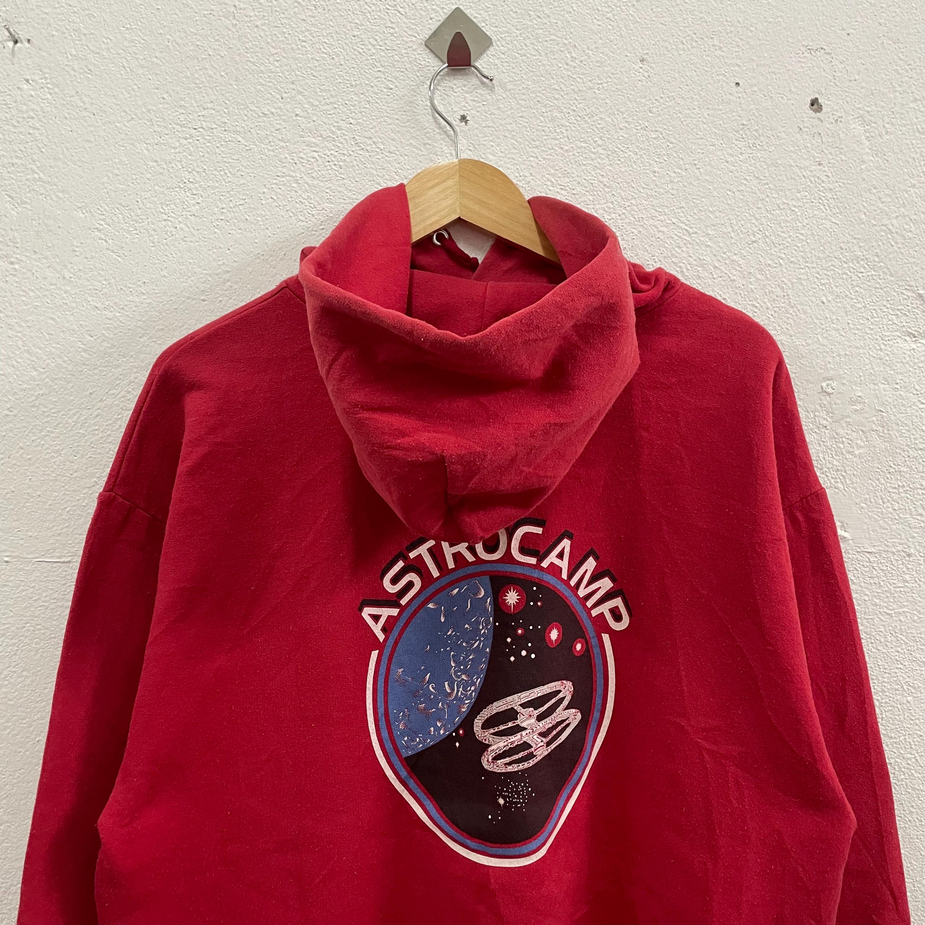 Vintage Astro Camp Big Globe Logo Pullover Sweater Jumper Hoodie 
