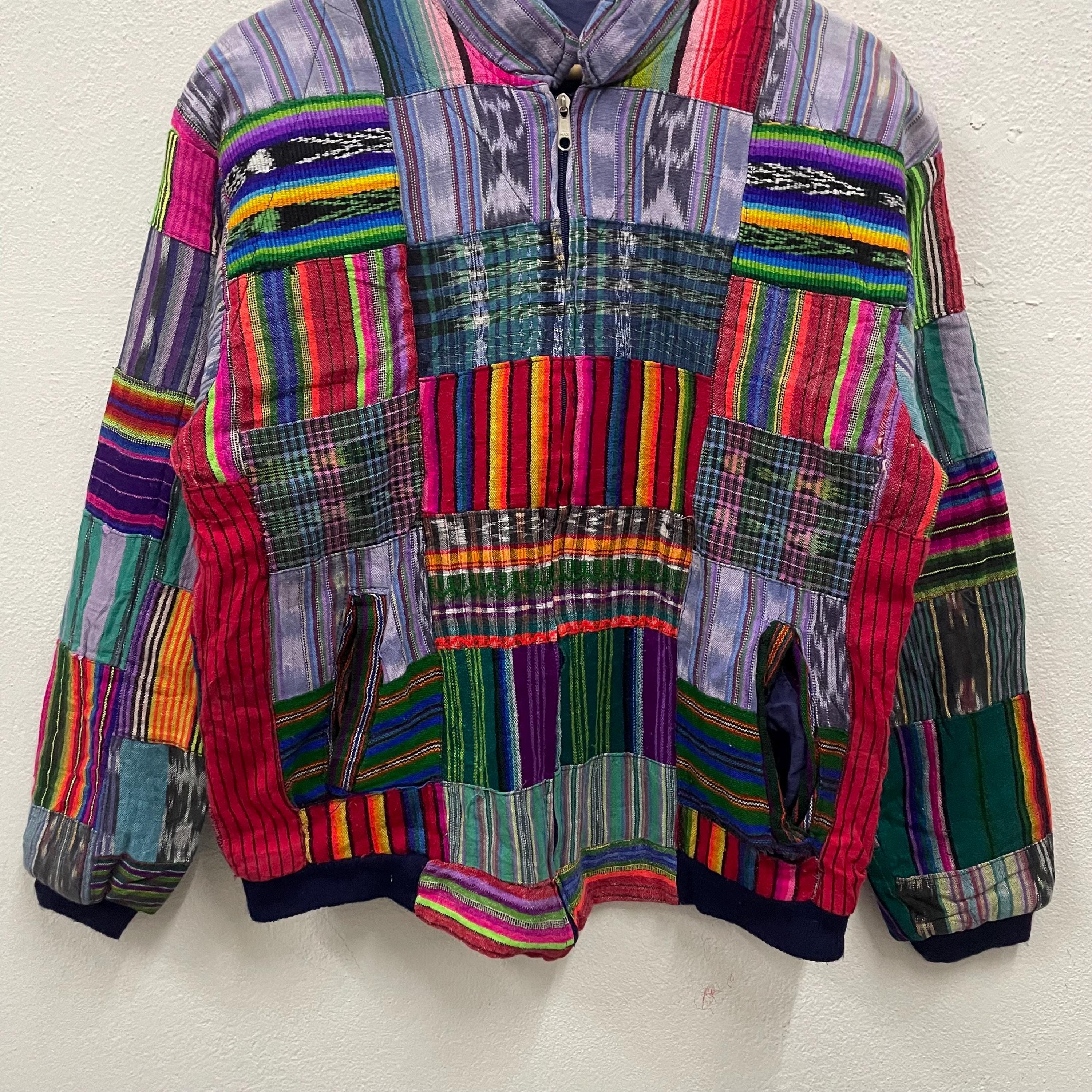 Vintage Retro Traditional Multicolour Colourful Sashiko Pattern