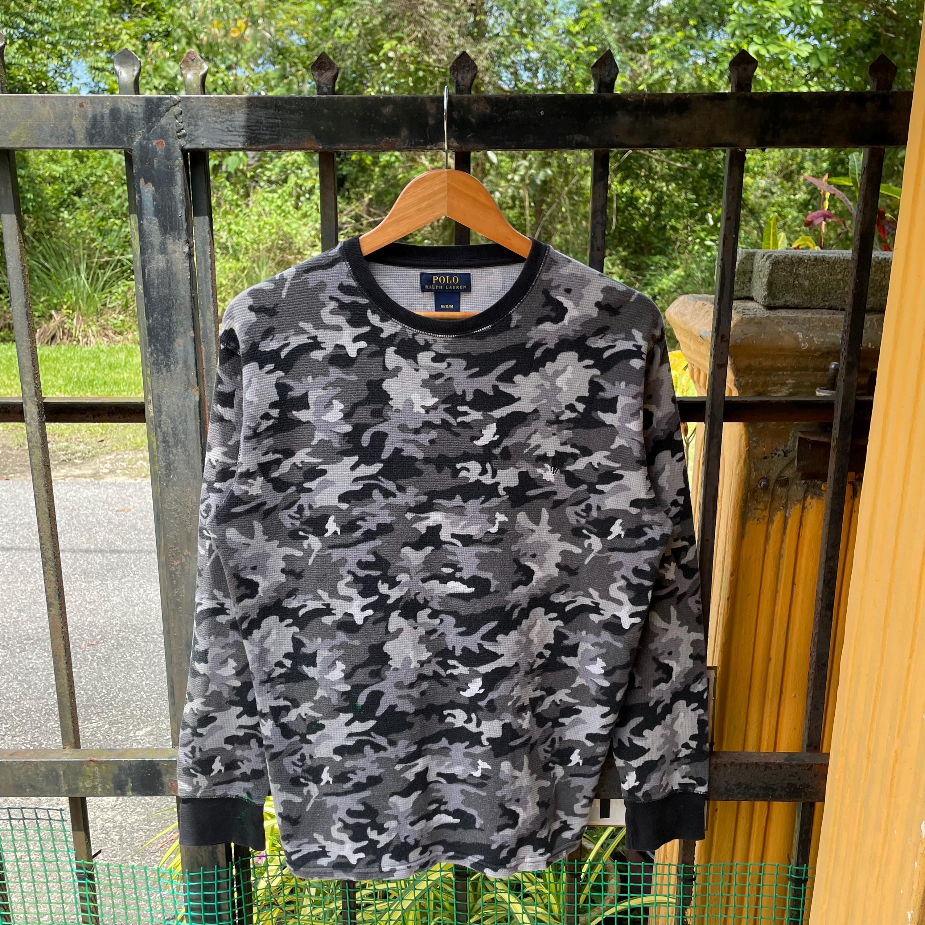 Polo Ralph Lauren Embroidered Small Pony Logo Black Grey Camo