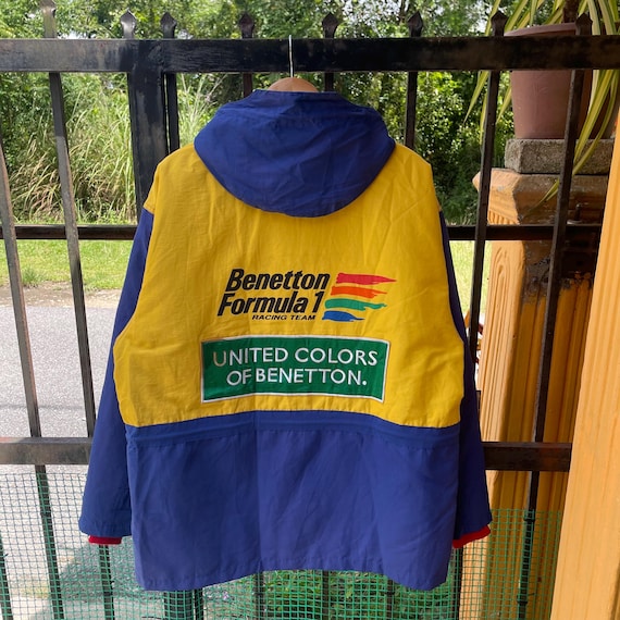 Vintage Benetton Formula One Racing Big Logo Spellout Hooded Team