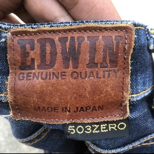 Vintage Edwin Stoned Washed Ripped Denim Jeans Blue Washed Regular Jeans Size 32 Inches image 9