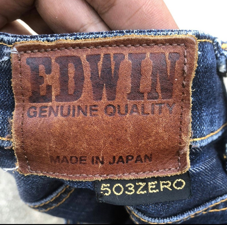 Vintage Edwin Stoned Washed Ripped Denim Jeans Blue Washed Regular Jeans Size 32 Inches image 9