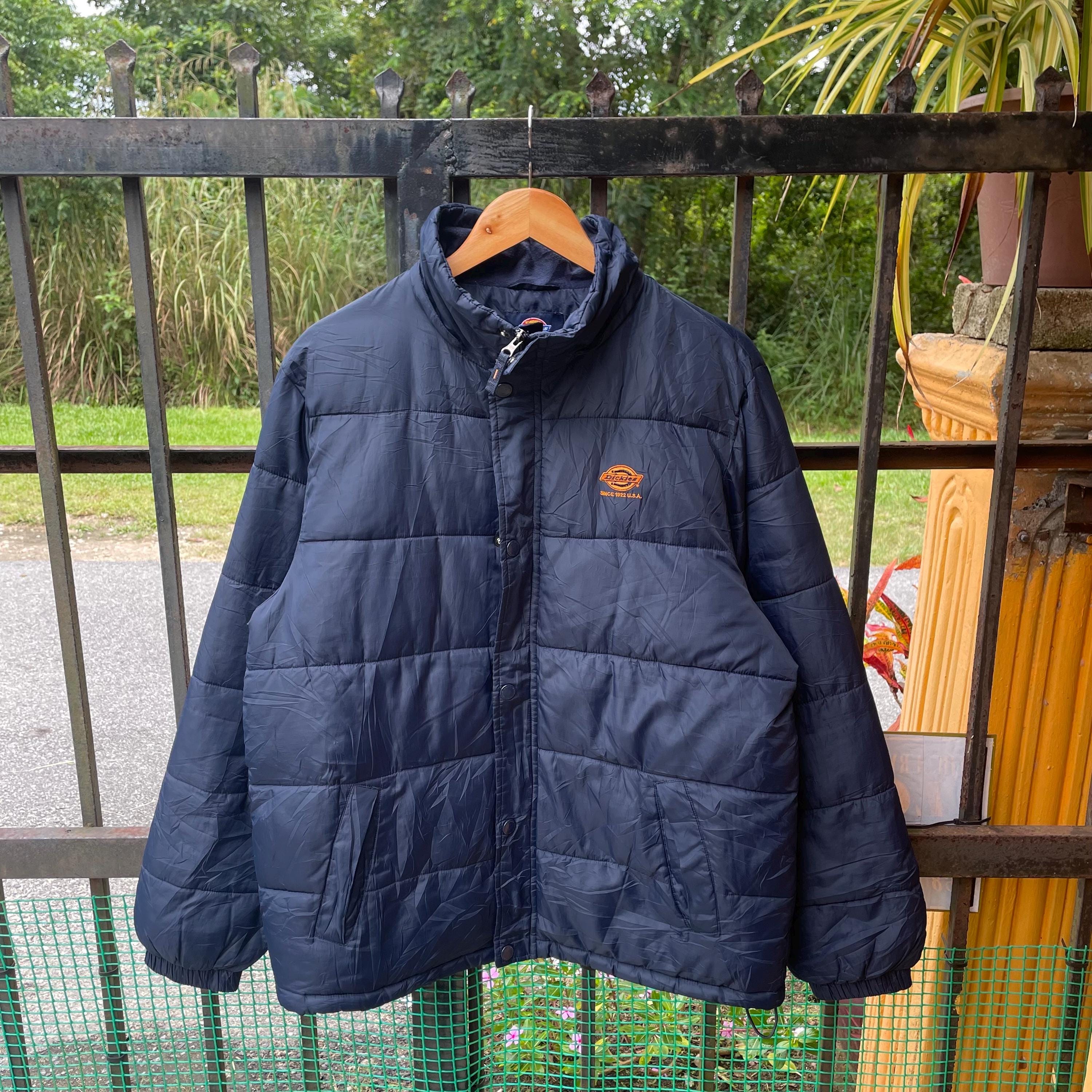 Vintage Dickies Embroidered Small Logo Full Zipper Buttons Puffer 