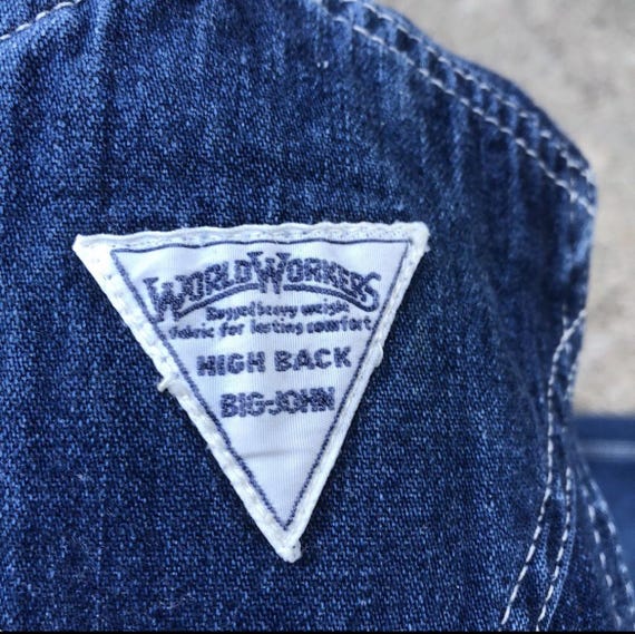 Vintage Big John Stoned Washed Ripped Distress Denim Overall Vintage Big John Stoned Washed Ripped Distress Denim Overall